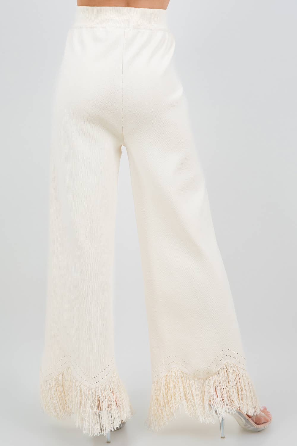 Fringe Bottom Hem Knit Pant