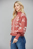 Balloon Sleeve Mock Neck Sweater | Red
