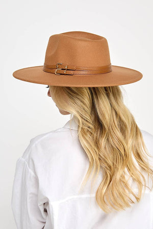 Double Belt Strap Fedora Hat