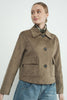 Faux Suede Collared Short Jacket