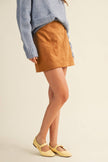 Fitted Suede Mini Skirt | Chestnut