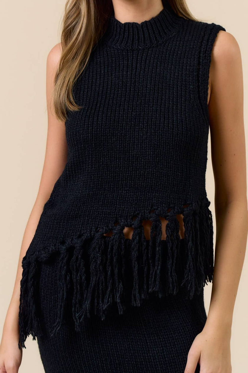 Tassel Trim Knit top