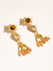 Lalique 18K Gold  Pearl Sunburst Earrings