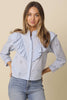 Lia Eyelet Ruffle Detail Blouse