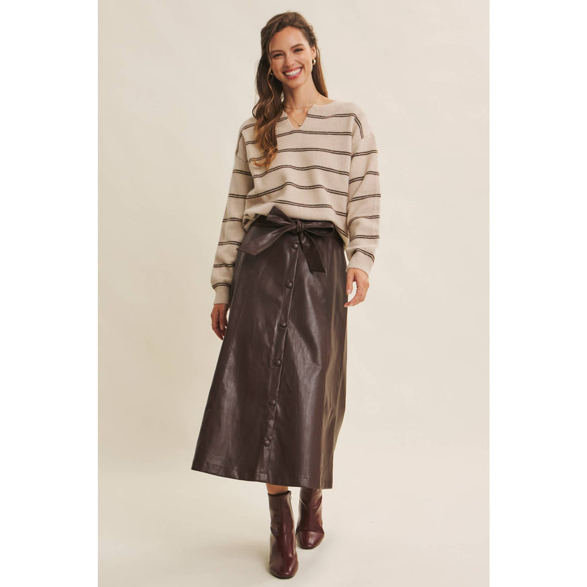 Cioccolato Faux Leather Skirt
