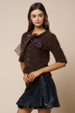 Leopard Scarf Knit Top