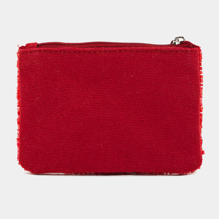 Wines Seed Beaded Coin Purse
