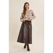 Cioccolato Faux Leather Skirt