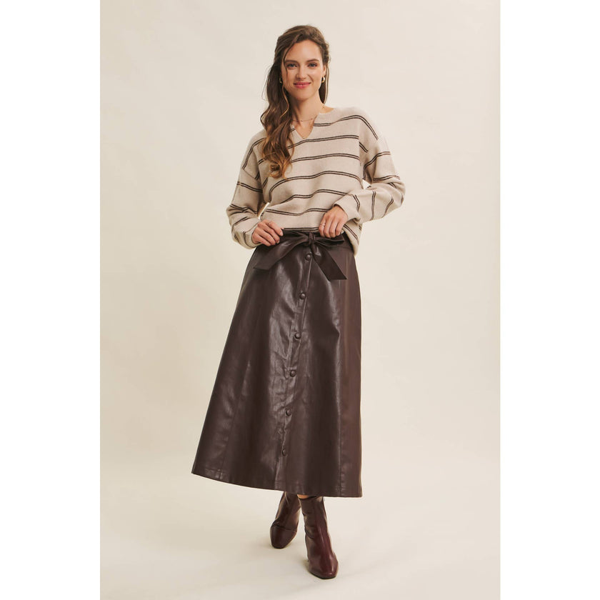 Cioccolato Faux Leather Skirt