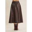 Cioccolato Faux Leather Skirt