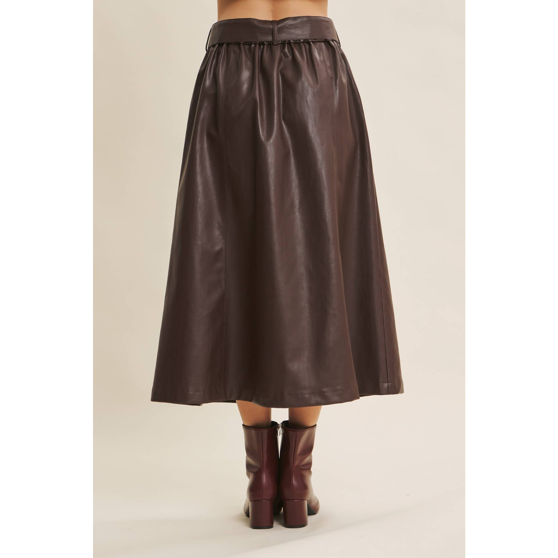 Cioccolato Faux Leather Skirt