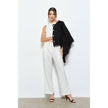 Lace Fringe Trim Pearl Button Cropped Jacket