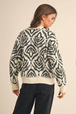 Floral Pattern Knit Sweater
