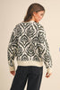 Floral Pattern Knit Sweater