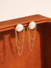 Gold Plated Baroque Pearl Chain Earrings