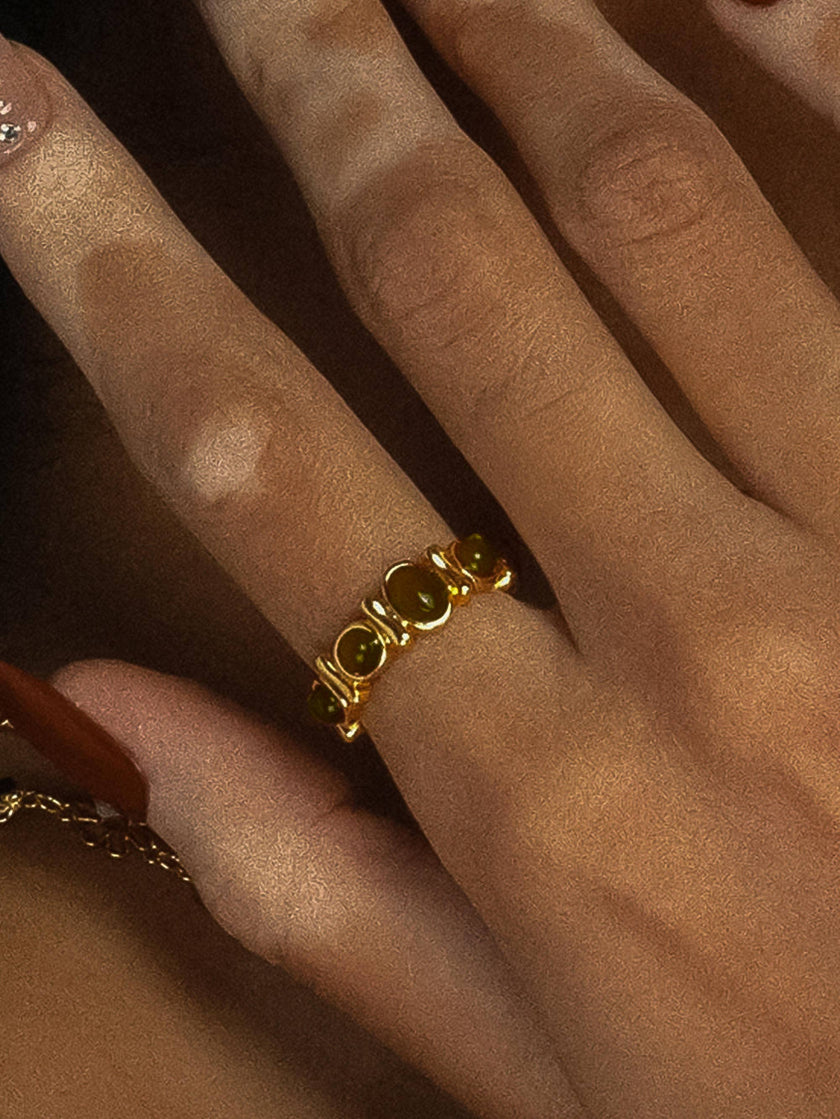 Gold Plated Tiger Eye Ring