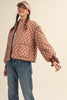 Floral Quilted Jacket Ribbon Sleeve