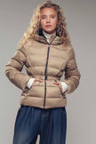 Belted Faux Fur Hooded Puffer Jacket