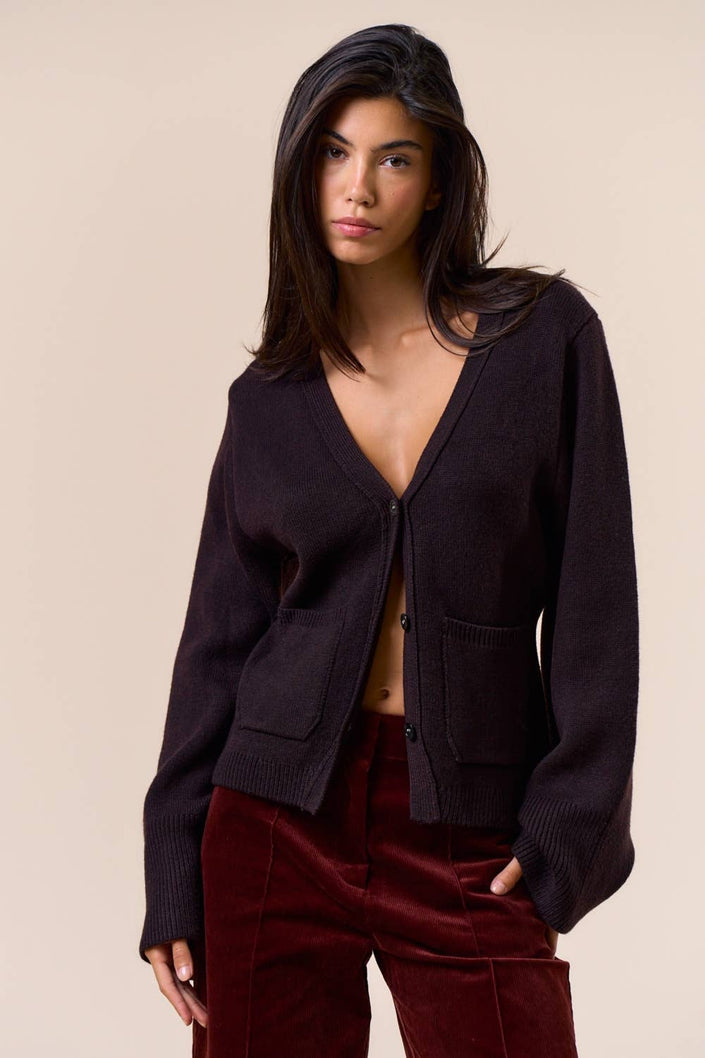 Long Sleeve V-Neck Button Down Cardigan
