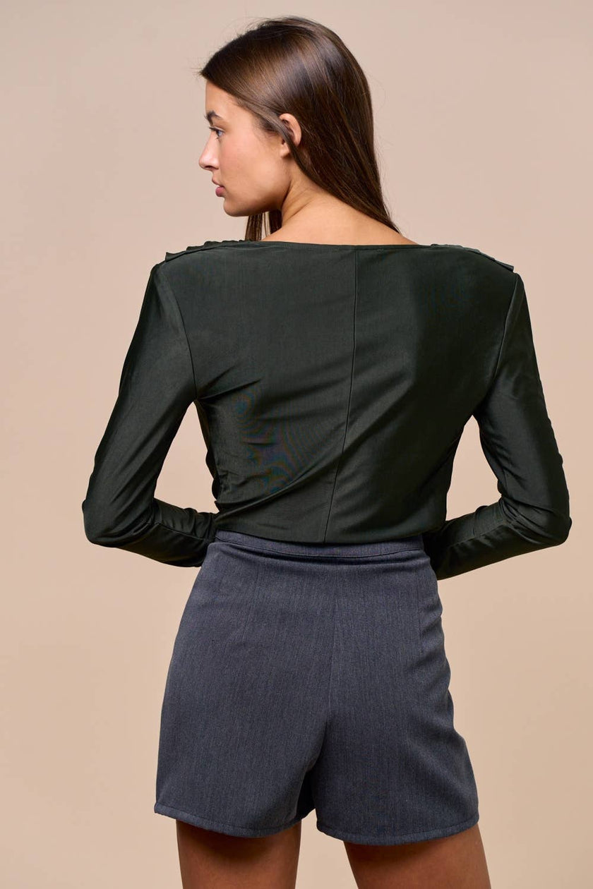 Draped Ease Long Sleeve Cowl Neck Top