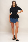 Black Knit Peplum
