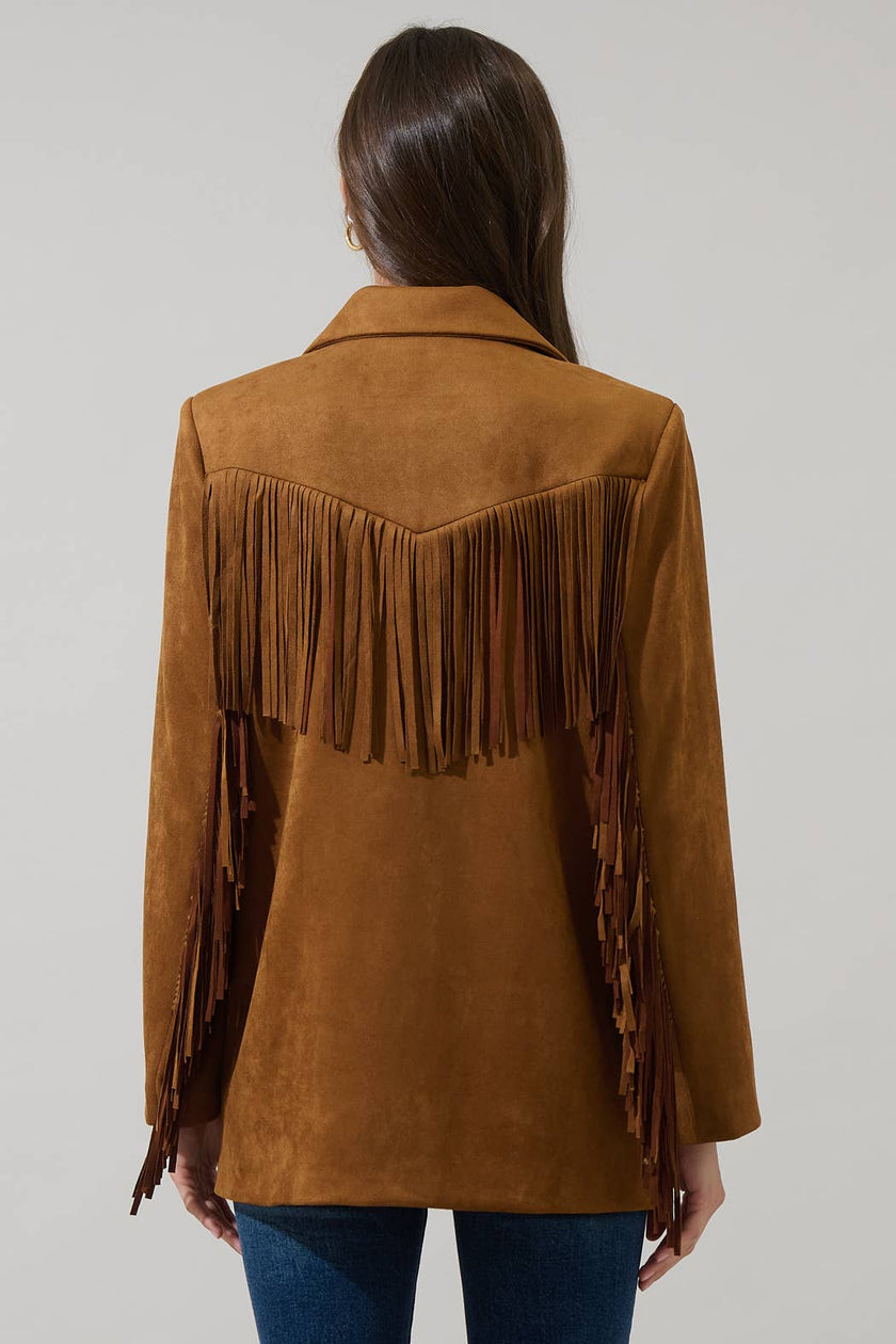 Rufina Fringe Collared Jacket