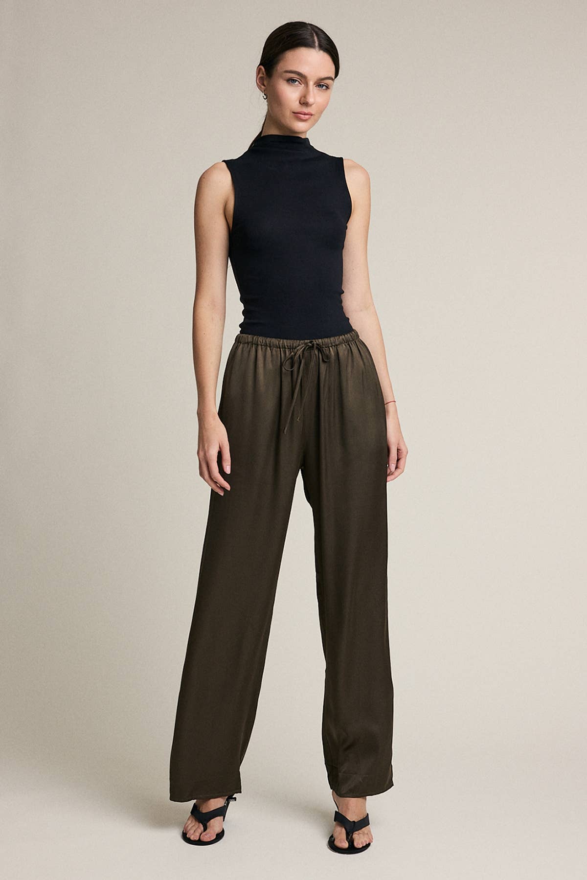 The Olive Grove Satin Pant