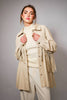Fringe Trim Faux Leather Snap Jacket
