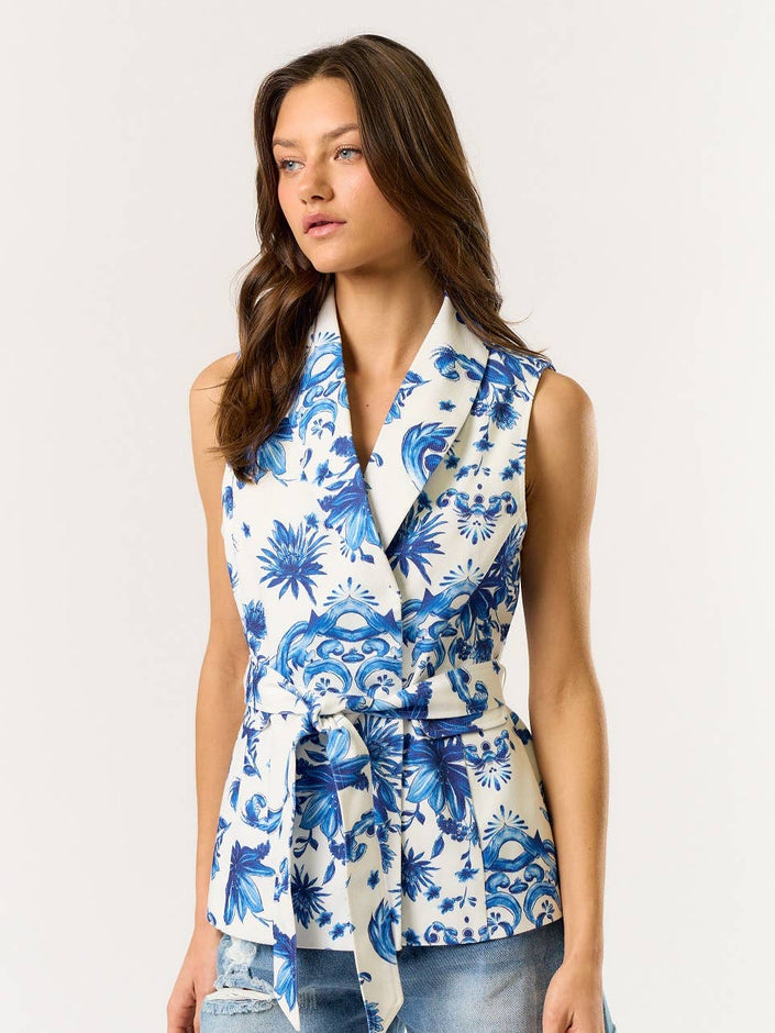 Flora Print Jacket Vest