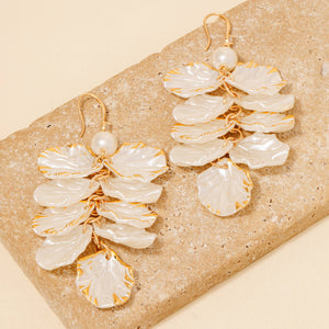 Acrylic Pearl Petals Dangle Earrings