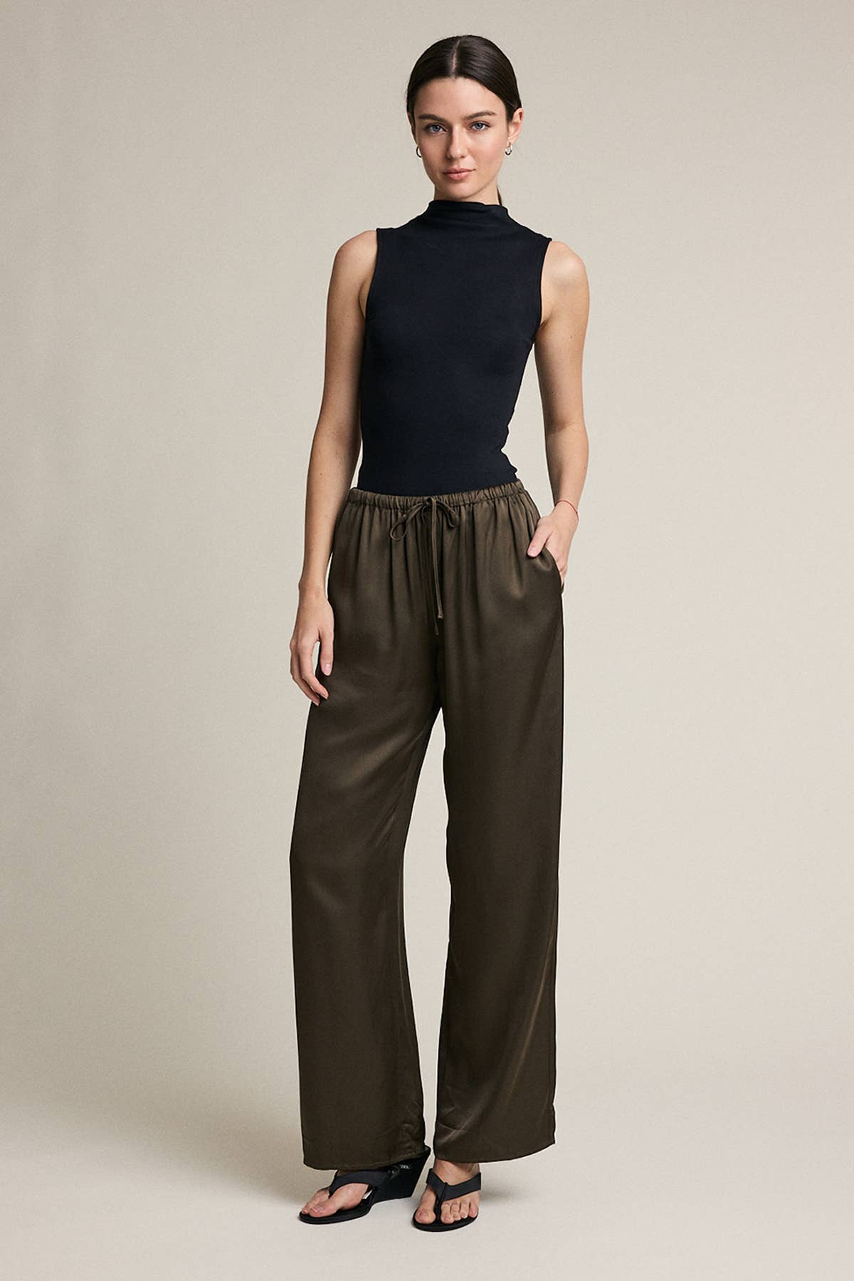 The Olive Grove Satin Pant