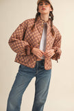 Floral Quilted Jacket Ribbon Sleeve