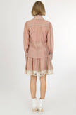 Lace Trim Detail Chiffon Shirt & Mini Skirt Set