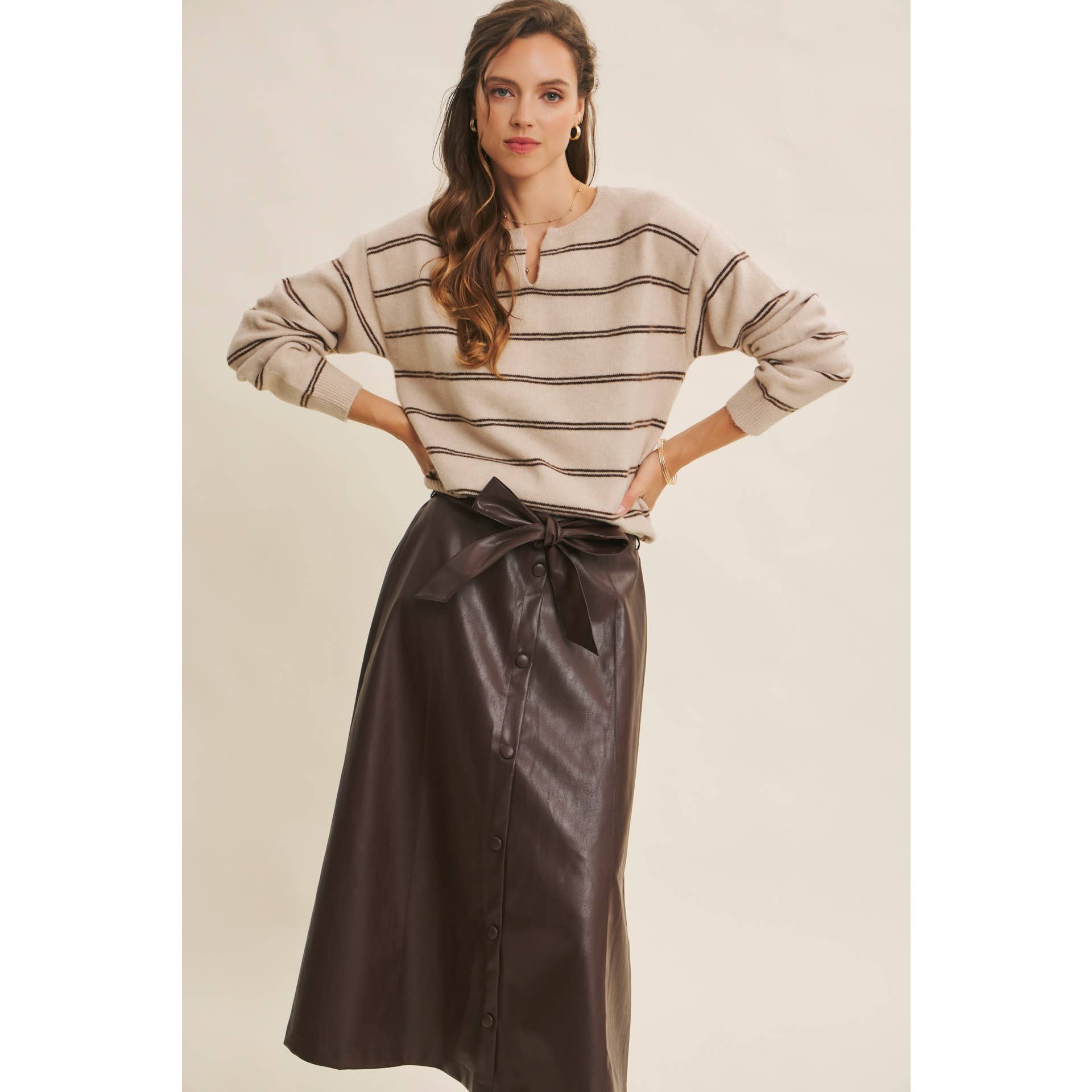 Cioccolato Faux Leather Skirt