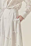 Bow-Detailed Poplin Midi Skirt