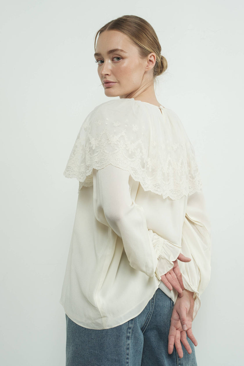 Lace Cape Blouse