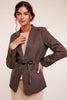 Belted Houndstooth Blazer