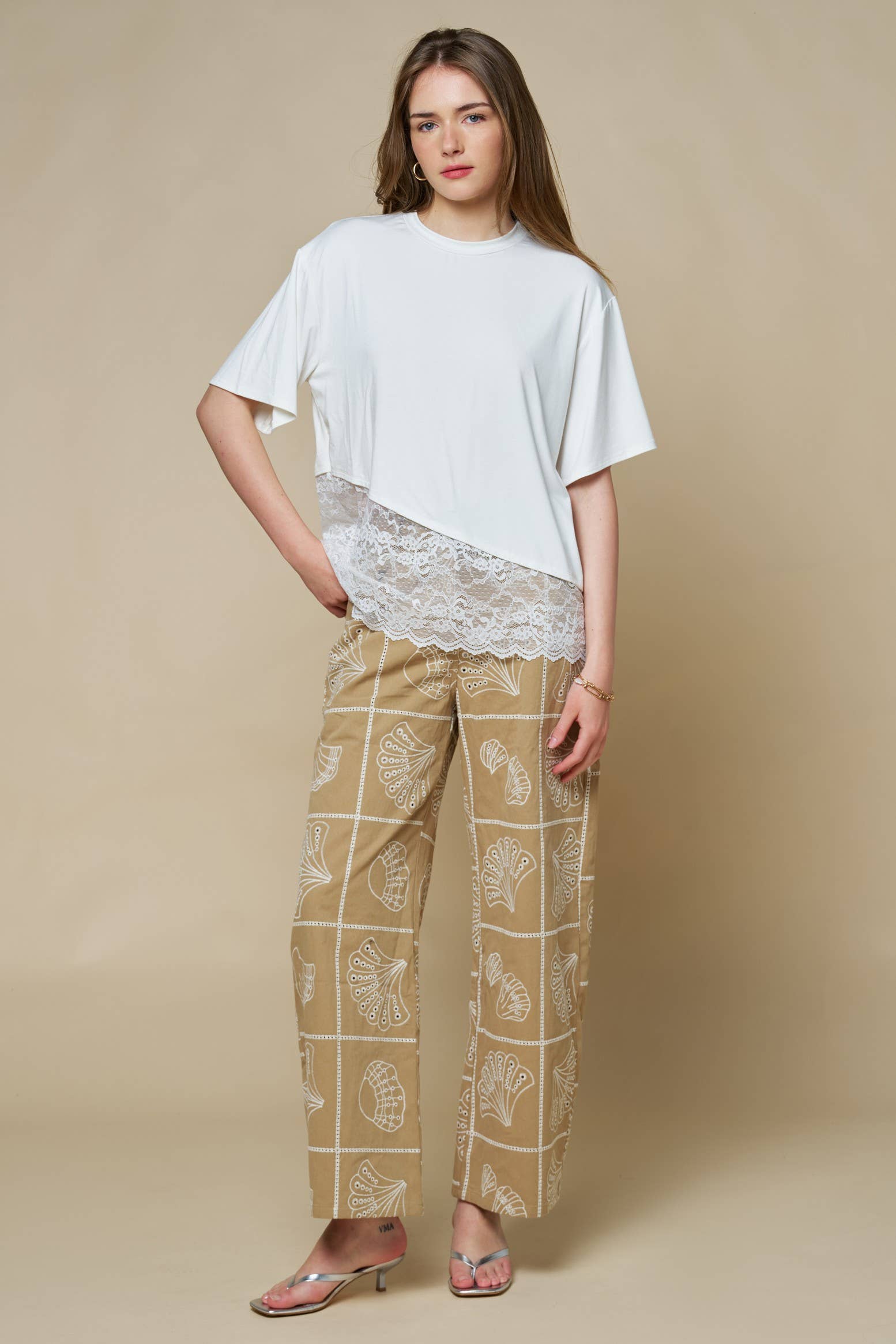 Sea Motif Barrel Pants