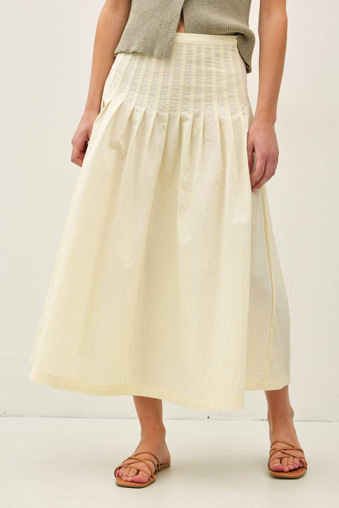 The Palazzo Pleat Midi Skirt