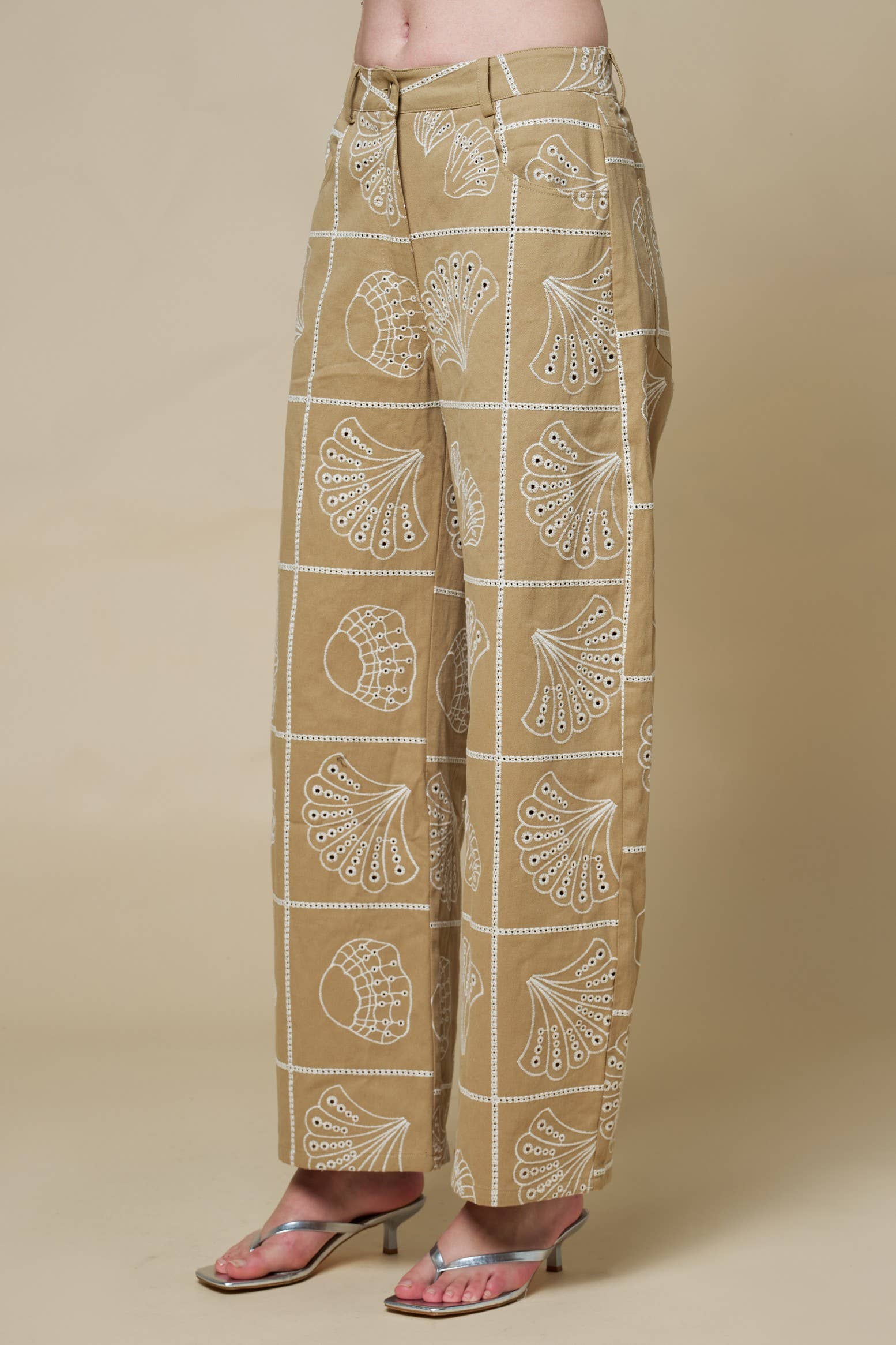 Sea Motif Barrel Pants