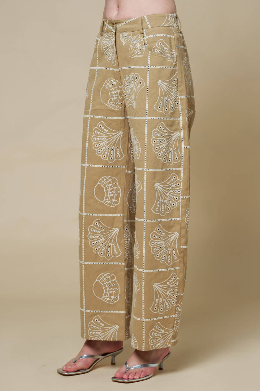 Sea Motif Barrel Pants
