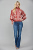 Balloon Sleeve Mock Neck Sweater | Red