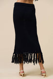 Tassel Trim Knit Skirt