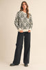 Floral Pattern Knit Sweater
