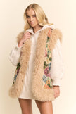 Jacquard Bodice Faux Fur Vest