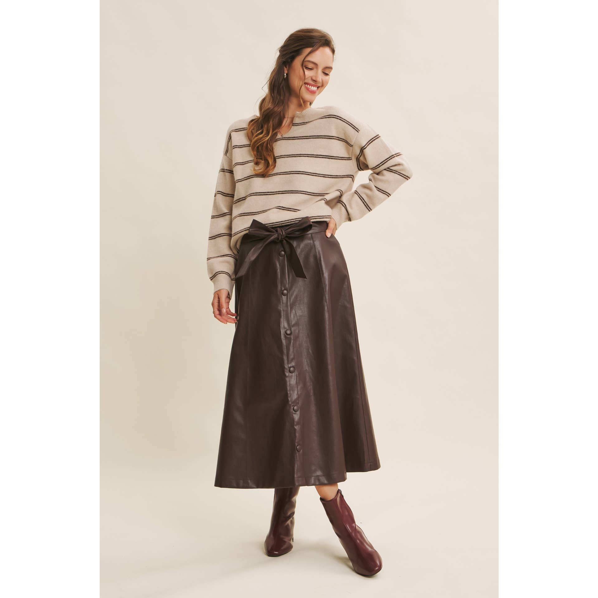 Cioccolato Faux Leather Skirt