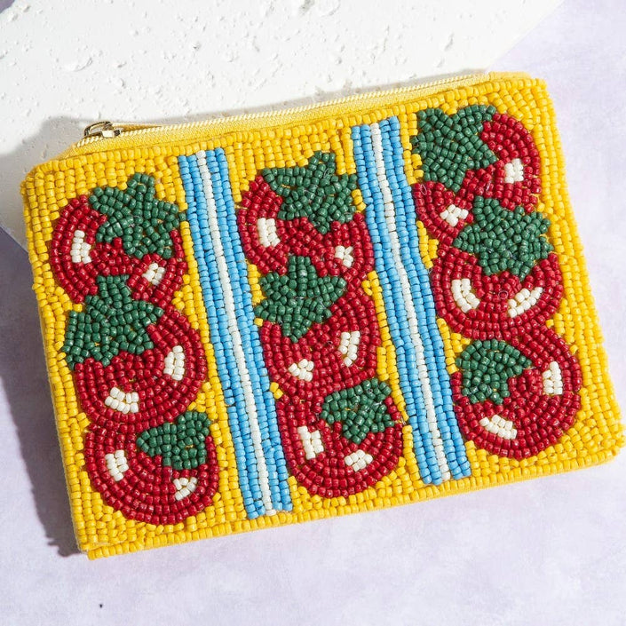 Tomato Vines Beaded Pouch