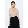 Velvet Twist-Front Long Sleeve Top