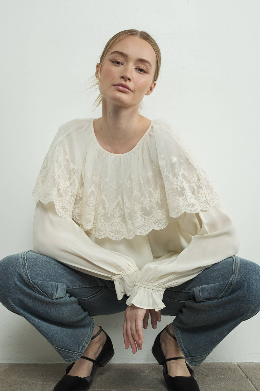 Lace Cape Blouse