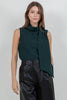 Soft Woven Sleeveless Blouse with Scarf